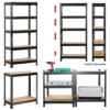Yaheetech Black Adjustable 5-Shelf Shelving Unit Storage
