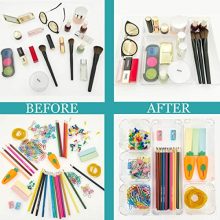 16 PCS Drawer Organizer Plastic Makeup Bathroom Drawer Organizer