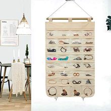 JSXD Hanging Jewelry Organizer,32 Clear PVC Pockets