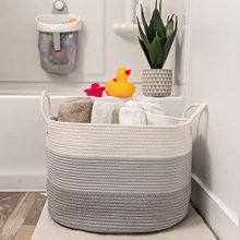 Blanket Storage Basket with Long Handles Extra Large Baskets
