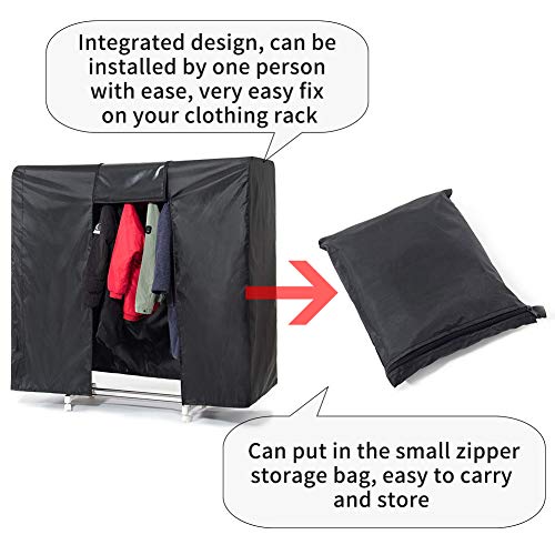 Garment Rack Cover 59" Clothes Rack Cover for Storage