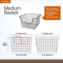 Spectrum Diversified Scoop Wire Basket, Vintage-Inspired Steel Storage