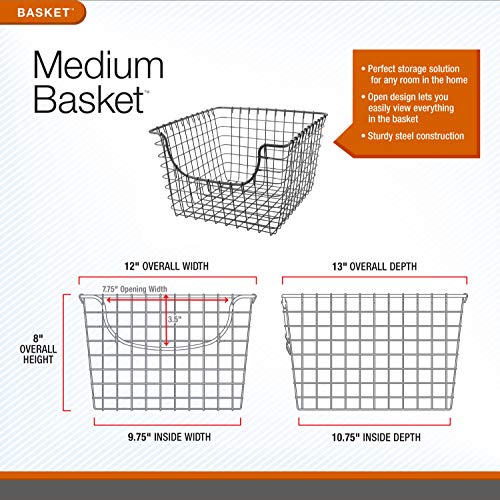 Spectrum Diversified Scoop Wire Basket, Vintage-Inspired Steel Storage