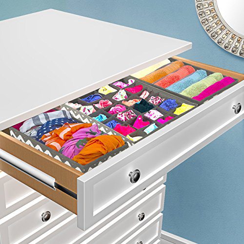 Sorbus Set of 4 Foldable Drawer Dividers, Storage Boxes