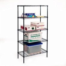 5-Tier Black Epoxy Steel Wire Shelving
