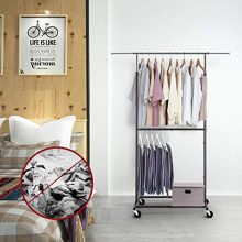 Rolling Clothes Organizer on Wheels for Hanging Clothes