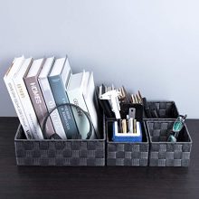 Posprica Woven Storage Box Cube Basket Bin Container