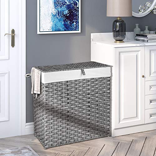 Laundry Hamper with 2 Removable Liner Bag