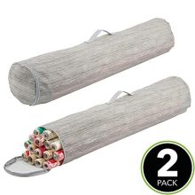 mDesign Soft Stripe Gift Wrap Storage Bag Tube