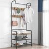 LENTIA Entryway Coat Rack Hall Tree Shoe Bench