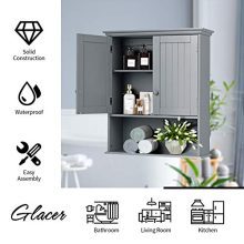 Hanging Storage Cabinet with Open Shelf