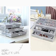 Acrylic Jewelry Box With 3 Drawers For Vanity Dresser