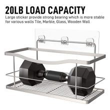 Shower Caddy Basket Shelf with Hooks/Soap Dish Holder Shelf