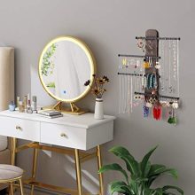 Keebofly Wall Mounted Jewelry Organizer Rustic Wood & Ample Storage