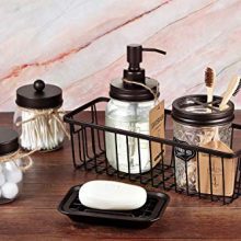 Storage Organizer Basket Premium Mason Jar Bathroom Accessories Set