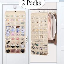 Double Sided Hanging Jewelry Organizer 80 Pockets