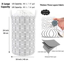 23.6" Large Laundry Basket Collapsible Laundry Hamper