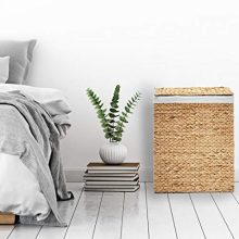 Handwoven Water Hyacinth Laundry Hamper – Portable, Lidded, Removable Liner