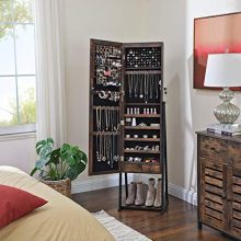 Industrial Jewelry Cabinet Armoire 6 LEDs Mirrored
