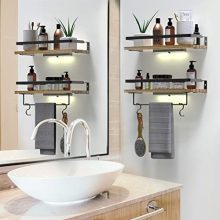 Rustic Floating Shelves Wall Mounted Set