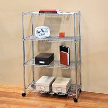 Seville Classics 4-Tier Steel Wire Shelving with Wheels