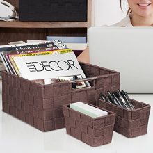 Woven Basket Bin Container Tote Cube Organizer Set
