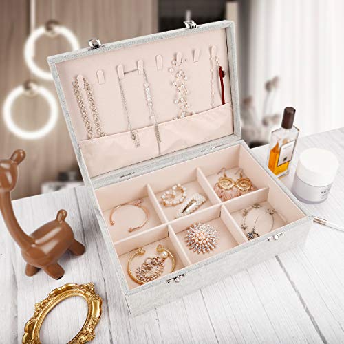 ✨ Elegant Velvet Jewelry Box with Dual-Layer Design and Lock for Ultimate Jewelry Protection