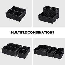 Woven Storage Box Cube Basket Set of 4 (Black) - Organize and Beautify Your Space with Style and Durability