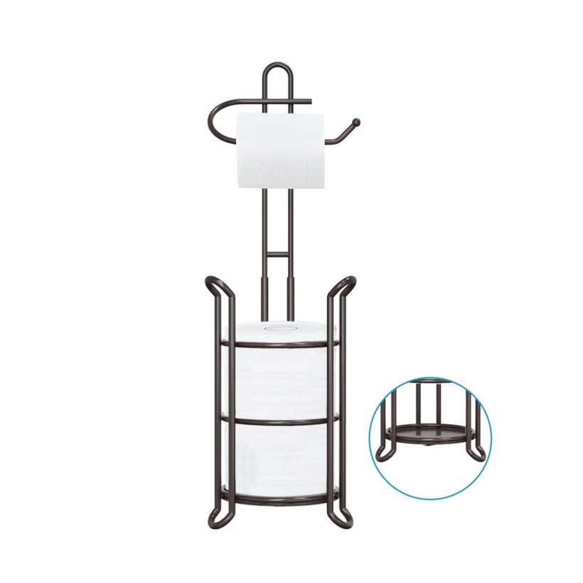 Stand Up Toilet Tissue Dispenser with Storage for Larger Rolls