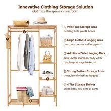 Ufine Bamboo Garment Rack 6 Tier Storage