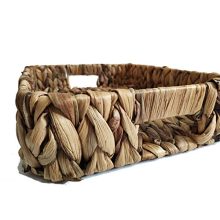 ZKZNsmart 3-Piece Decorative Tray Water Hyacinth Storage Basket
