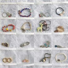 Double Sided Jewelry Storage Organizer with Embossed Pattern