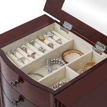 Large Jewelry Armoire Cabinet with 8 Drawers & 2 Swing Doors