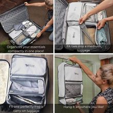 Hanging Portable Luggage Organizer with Hooks - Effortless Packing and Unpacking for Journeys, Campers, and RVs