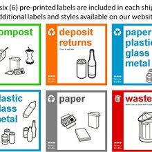 Large 25 Gallon Triple Recycling Bin with Changeable Labels - Ideal for Schools and Offices