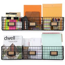 Wall Mount Wire Basket Storage Magazine Holder