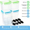 4 Large Airtight Food Storage Containers for Flour