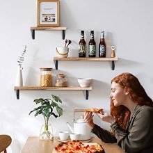 AIBORS Floating Shelves for Wall, Rustic Wood Wall Shelves Decor Set