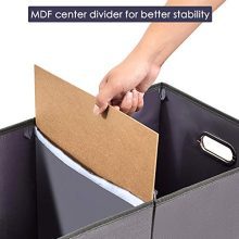 Double Laundry Hamper - Stylish Dark Grey Oxford Fabric Sorter with 2 Dividers and Detachable Liners for Effortless Clothes Organization