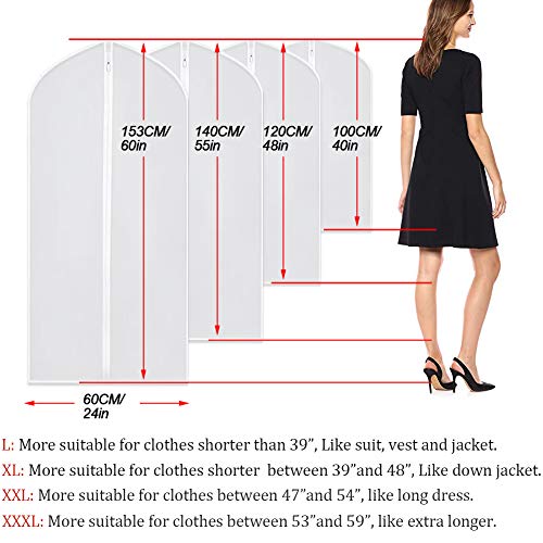 UOUEHRA Hanging Moth Proof Garment Bag Cover
