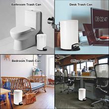 Mini Trash Can with Soft Close Lid – Anti-Fingerprint Stainless Steel Pedal, Removable Inner Wastebasket, 0.8Gal for Bathroom & Small Spaces