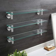 KES Glass Shelf for Bathroom Rectangular, 20-Inch Floating Shelves