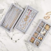 Mebbay Drawer Organizer 4 in One Stackable Jewelry Trays