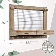 Rustic Wall Mounted Jewelry Organizer with Ring and Earring Drawers