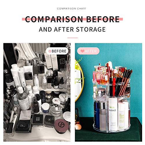360 Rotating Adjustable Cosmetic Organizer Holder Storage Rack