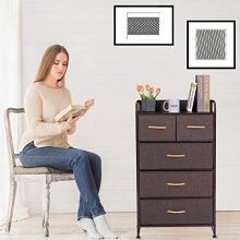 DHMAKER Tall Dresser Storage Chest, 4-Tier 5-Drawer