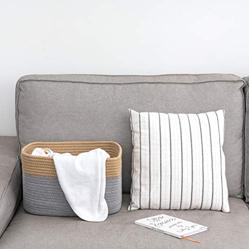 Foldable Woven Basket with Handles for Clothes, Toy, Makeup, Books