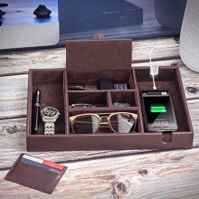 Makuzo Valet Tray for Men | Dresser Top Organizer