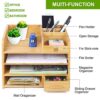 4-Layer Bamboo Desk Organizer with Drawer: Your Office's Space-Saving Solution