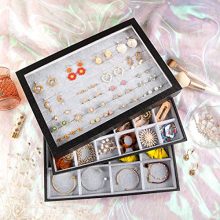 Mebbay Stackable Velvet Jewelry Trays Organizer Set